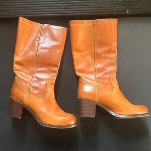 Frye Women's Brown Leather Heeled Boots